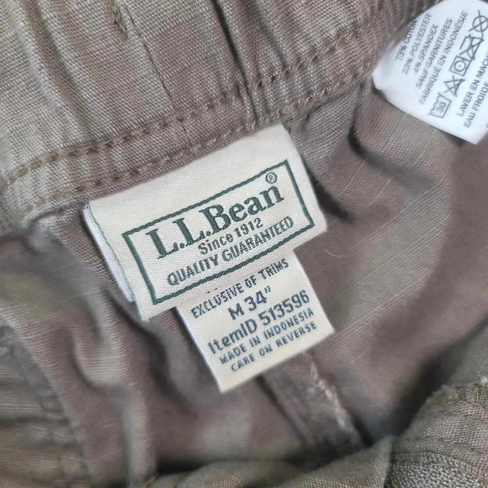 LL Bean Pants Mens M (34) Brown Explorer Ripstop Jogger Casual Outdoor Preppy - Picture 12 of 16
